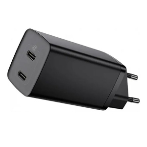 Зарядное устройство Baseus GaN2 Lite Quick Charger 65W 2xUSB-C Black (CCGAN2L-E01) надежный