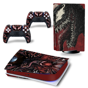 Вінілові наклейки на PS5 Disk Drive version та геймпад DualSense Venom Sony PlayStation 5 ігрова консоль Skin (PV5062)