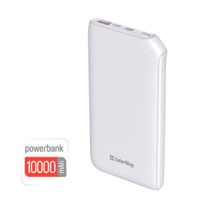 Універсальна мобільна батарея ColorWay Soft Touch 10000mAh White (CW-PB100LPE3WT-PD) в Житомирі