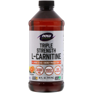 Жироспалювач NOW Foods Carnitine Liquid 3000 мг - 473 мл Citrus (733739000644) краща модель в Житомирі