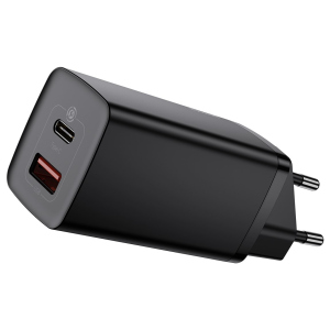 Мережевий зарядний пристрій Baseus Quick GaN2 QC4.0+PD3.0 65W USB+Type-C 5A Чорний