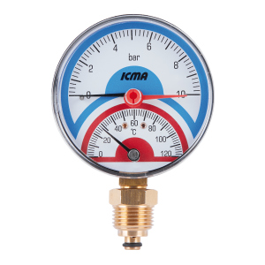 Термоманометр Icma №258 радіаторний із запірним клапаном 1/2"