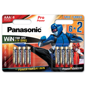 Батарейки Panasonic Pro Power лужні AAA блістер, 8 шт Power Rangers (LR03XEG/8B2FPR) в Житомирі