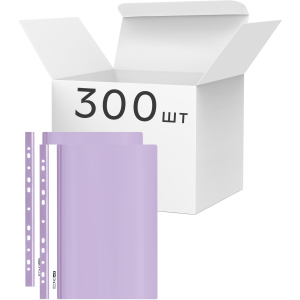 Упаковка папок-скоросшивателей Economix А4 с перфорацией, фактура "глянец" 120/160 мкм 300 шт Лавандовых (E31510-88) ТОП в Житомире