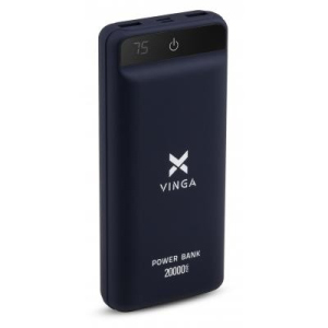 Батарея універсальна Vinga 20000 mAh QC3.0 Display soft touch purple в Житомирі