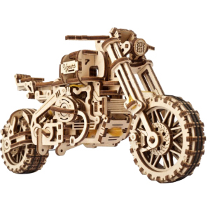 хорошая модель Механический пазл Ugears Мотоцикл Scrambler UGR-10 с коляской (4820184121133)