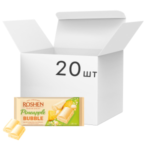 Упаковка шоколада Roshen со вкусом ананаса пористый белый 80 г х 20 шт (4823077627514) лучшая модель в Житомире
