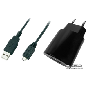 Сетевое зарядное устройство Global MSH-TR-071  c кабелем для Micro USB Black ТОП в Житомире