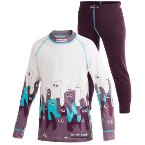 Детский комплект термобелья Craft Active Multi 2-Pack Colourblocking Junior 1901662-122/128-2399 Blackberry/Grape Print (7318571559609)