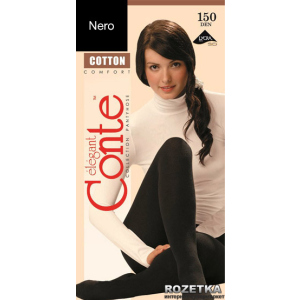 Колготки Conte из хлопка Cotton 150 Den 5 р Nero -4811473058292 надежный