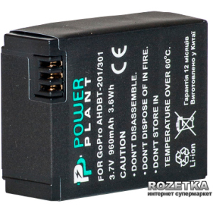 Aккумулятор PowerPlant для GoPro HERO 3, AHDBT-201, 301 (DV00DV1357) краща модель в Житомирі