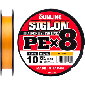 Шнур Sunline Siglon PE х8 150 м # 0.6/0.132 мм 4.5 кг Оранжевый (16580987) в Житомире