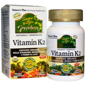 Вітаміни Nature's Plus Source of Life Garden Therapeutic Vitamin K2 120 мкг 60 гелевих капсул (97467307377) в Житомирі