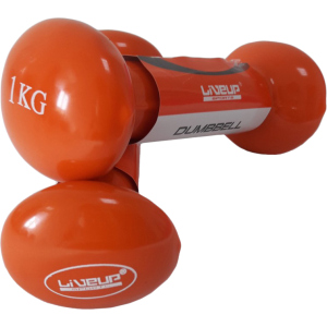 Гантели LiveUp Vinyl Dumbbell EGG HEAD 1 кг пара Оранжевые (LS2001-1) надежный