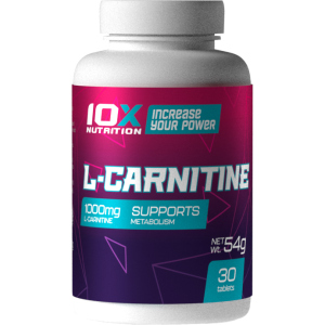 Жироспалювач 10X Nutrition L-Carnitine 30 таблеток (525272730764) в Житомирі